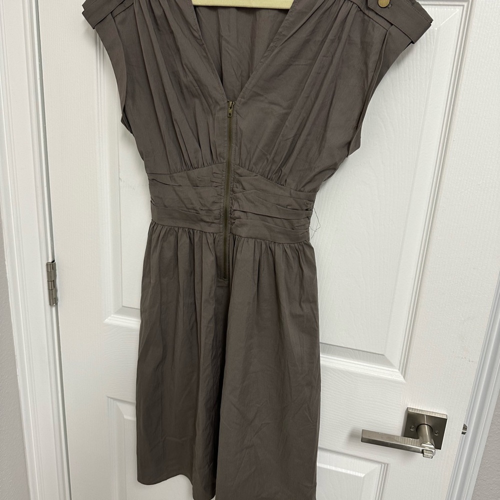 Bar III Brown Pleated Mini Dress